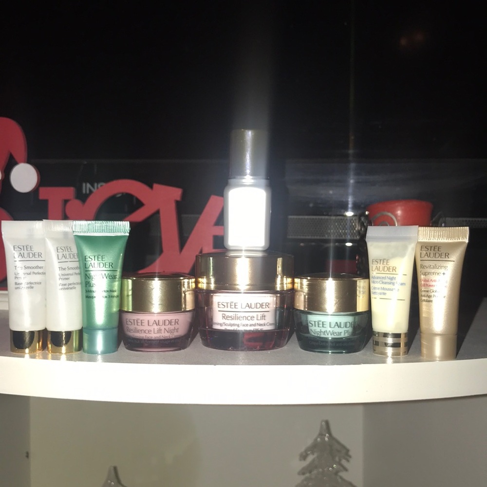 Lot of travel size Estée Lauder products